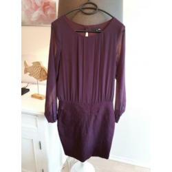Prachtige Blousejurk Jurk Paars Maat S