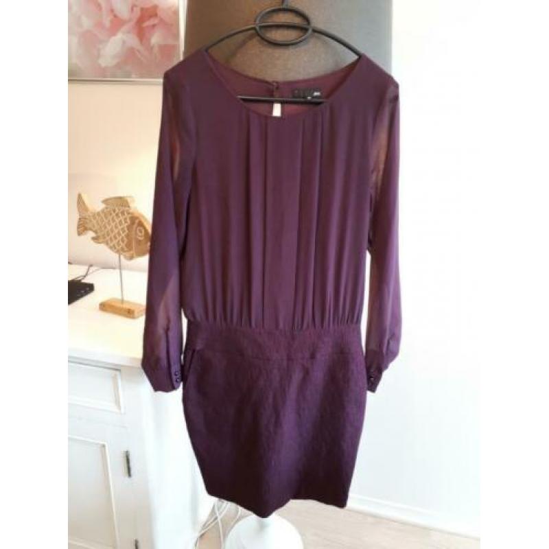 Prachtige Blousejurk Jurk Paars Maat S