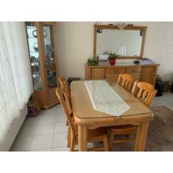 Complete eikenhouten meubelset incl. banken