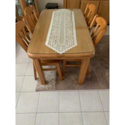 Complete eikenhouten meubelset incl. banken