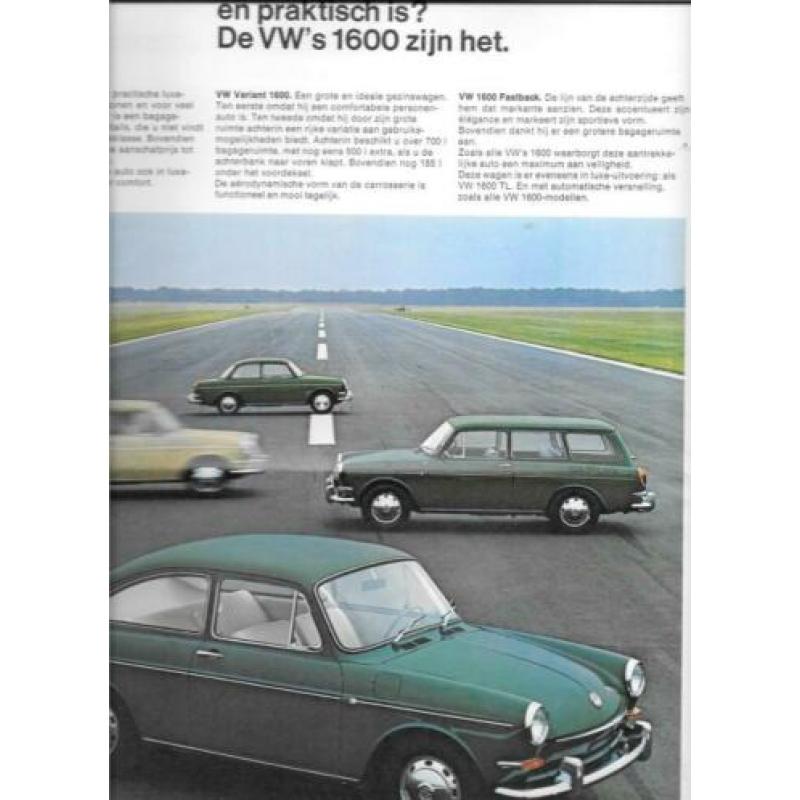 autofolder Volkswagen modellenoverzicht augustus 1968