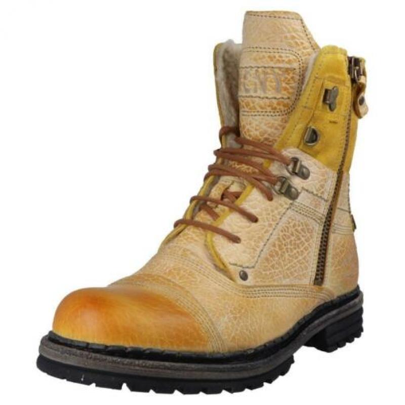 YELLOW CAB - leren Sergant boots Dk yellow - maat 42