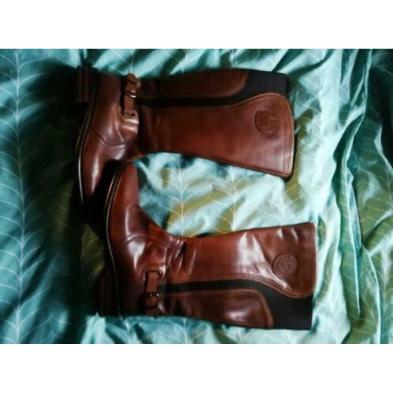 Mooie leren laarzen brede schacht maat 38