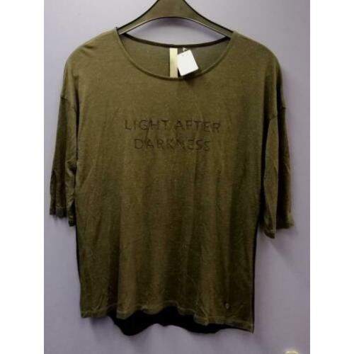 Poools donkergrijs shirt 1/2 mw glittertjes tekst 38 29975