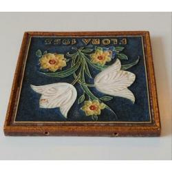 Porceleyne Fles cloisonne tegel Flora 1953. GAAF!