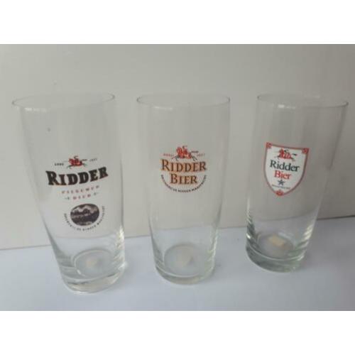 3 oud ridder bierglazen uit maastricht. zie foto's