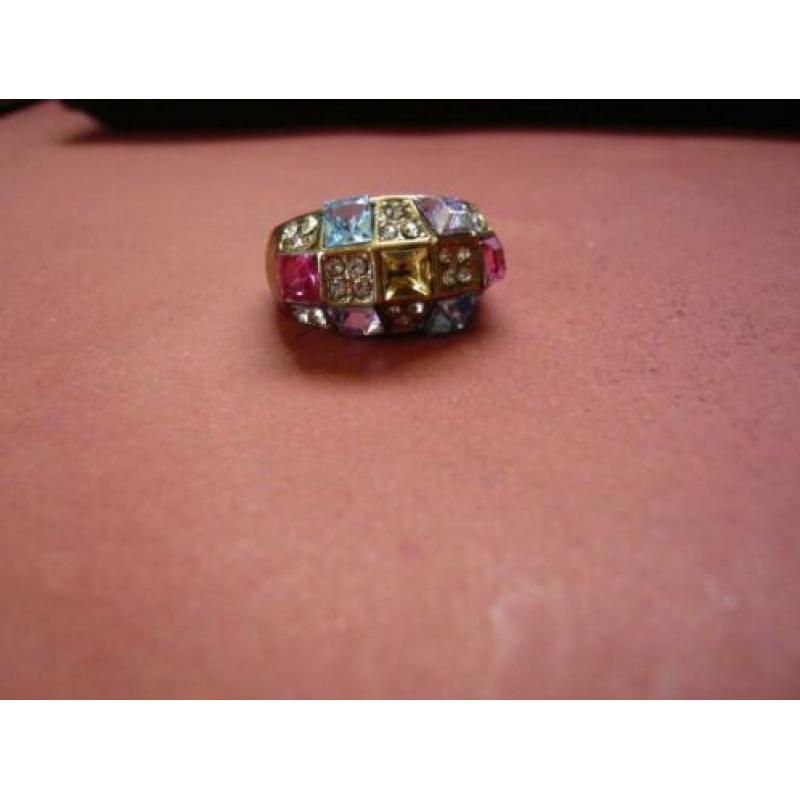 ring multicolor synthetische edelsteentjes mt 18