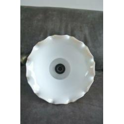 Brocante hanglamp opaal glas Vintage hanglamp