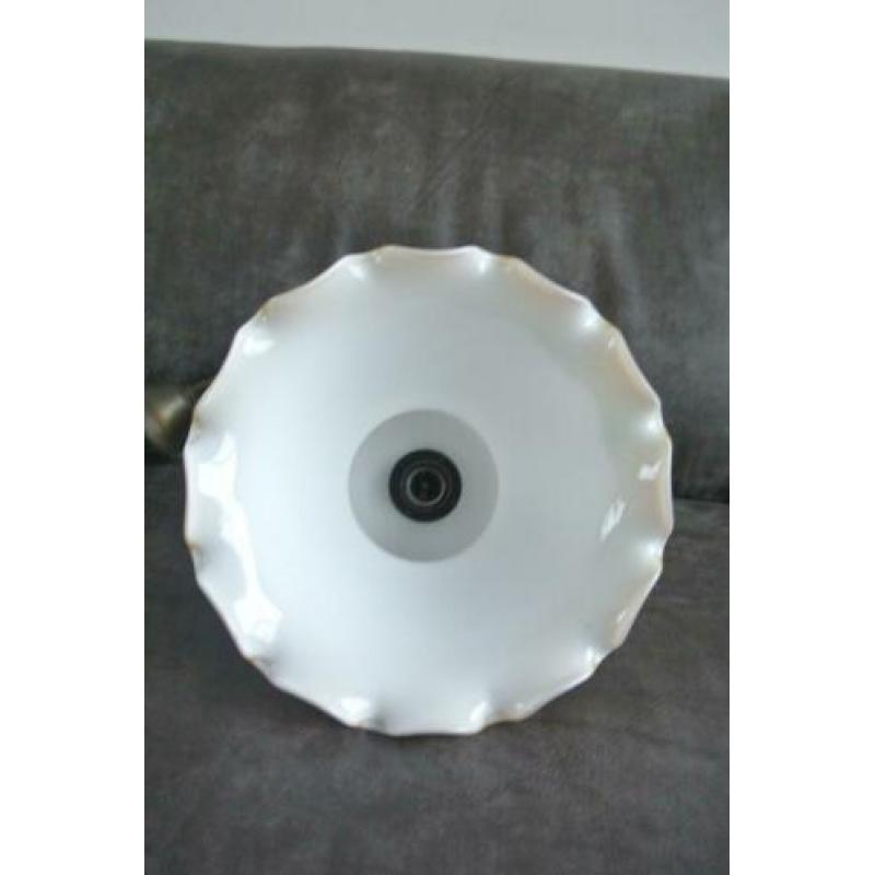 Brocante hanglamp opaal glas Vintage hanglamp