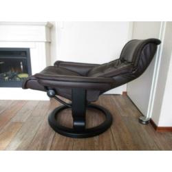 nieuwe Stressless Royal chocolade bruin leder maat small