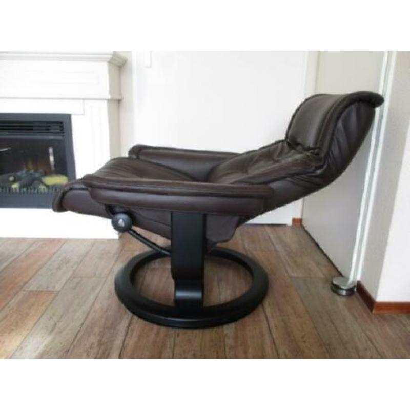 nieuwe Stressless Royal chocolade bruin leder maat small