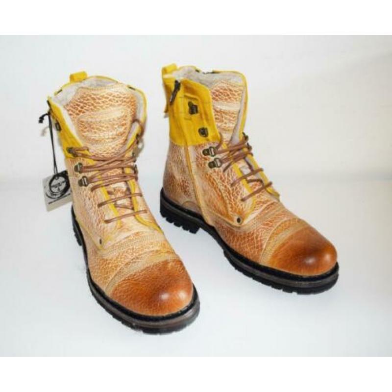 YELLOW CAB - leren Sergant boots Dk yellow - maat 42