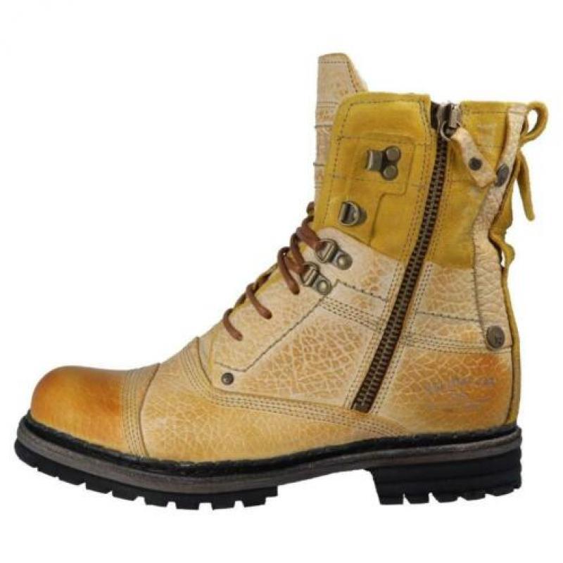 YELLOW CAB - leren Sergant boots Dk yellow - maat 42