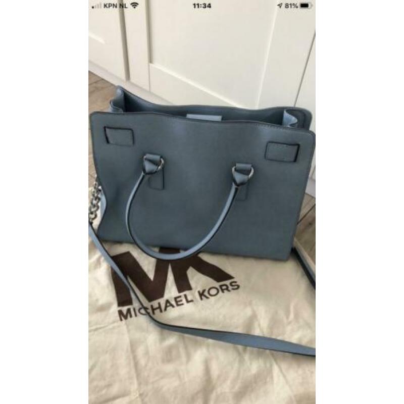 Michael kors Hamilton tas licht blauw