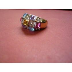 ring multicolor synthetische edelsteentjes mt 18