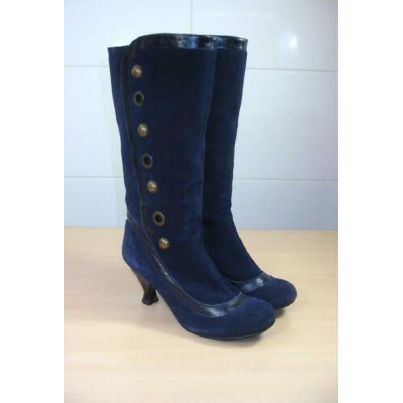 Red or Dead suede blauwe laarzen met hakken 37 prima staat