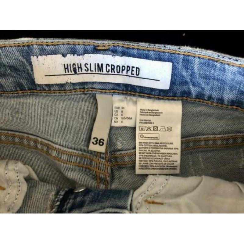 H&M, high slim cropped jeans, jeans, maat 36