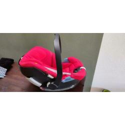 Cybex aton 5, meegroei, incl adapter kinderwagen, rood
