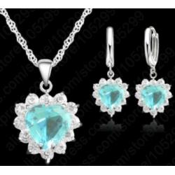 925 sterling zilveren set met hart zirkonen