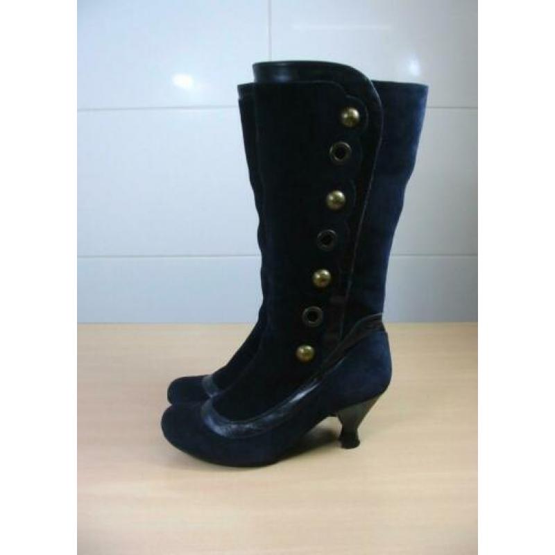 Red or Dead suede blauwe laarzen met hakken 37 prima staat