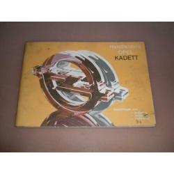 Handleiding/ instructieboekje Opel Kadett/ 1982