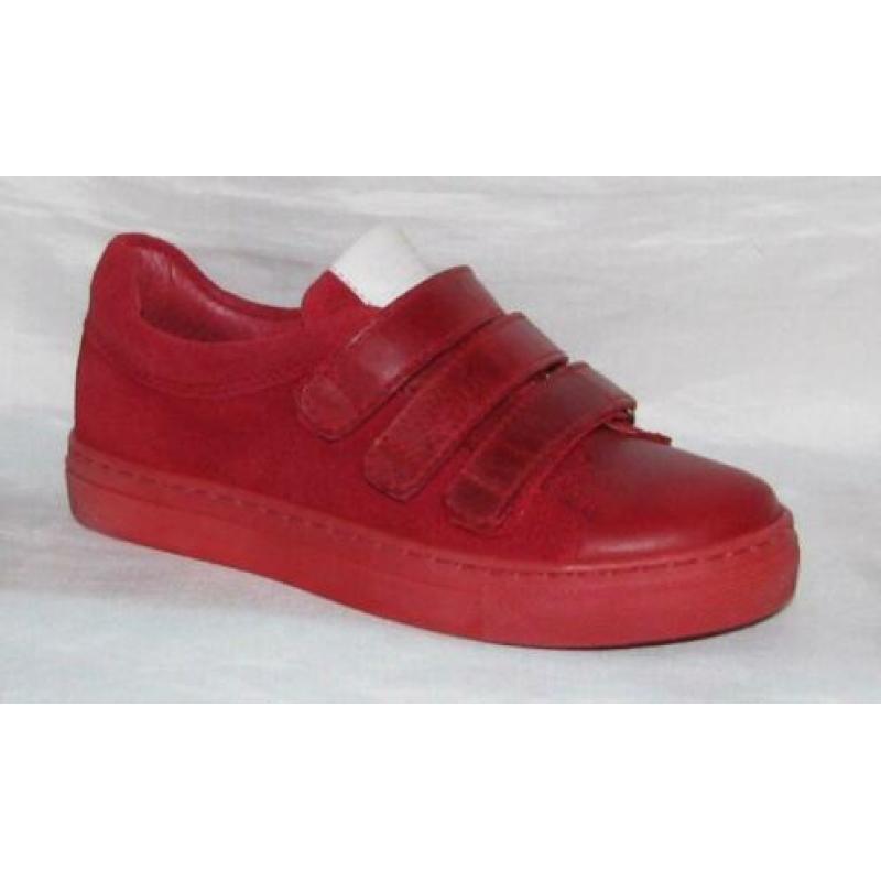 KANJERS maat 33 sneaker roodleer klitteband gratis verzenden