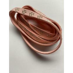 Suede imitatie bandje met steentjes 10 mm x 2 mt. Nr 23248
