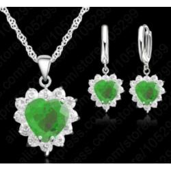 925 sterling zilveren set met hart zirkonen
