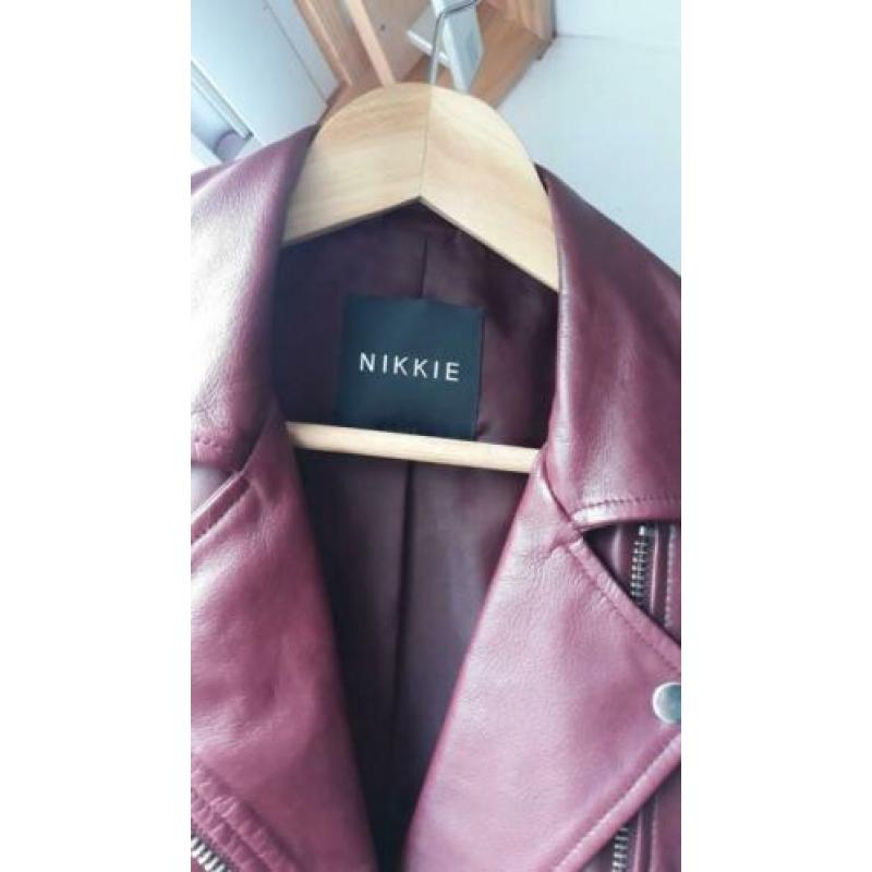 NIKKIE LEREN JACK/ jas, NIEUWST, mt 34/36, XS,S