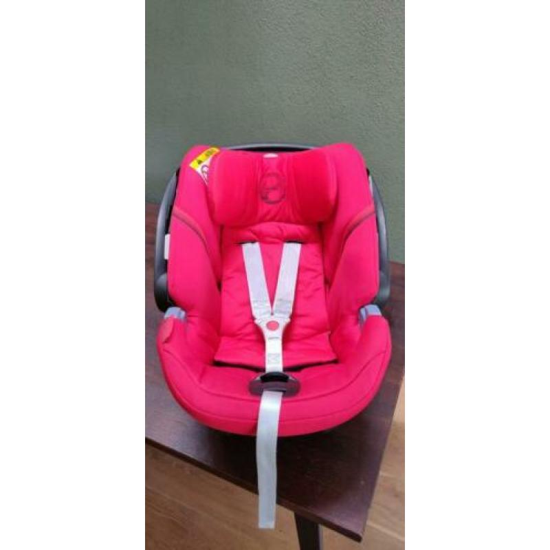 Cybex aton 5, meegroei, incl adapter kinderwagen, rood