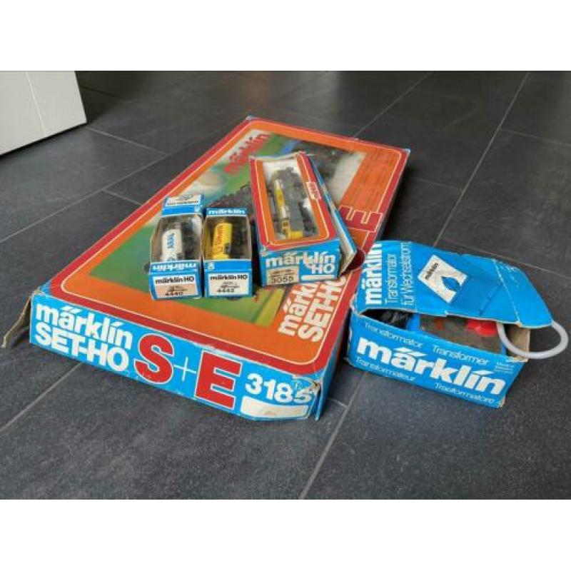 Märklin trein set-ho 3055 3185 4440 4442 en transformator
