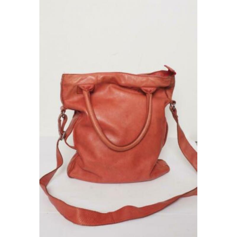 Cowboysbag handtas koraalrood
