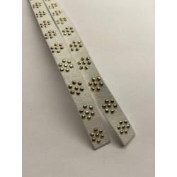 Suede imitatie bandje met steentjes 10 mm x 2 mt. Nr 23248