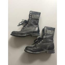 Zwarte leren damesboots mt 36 (zgan)