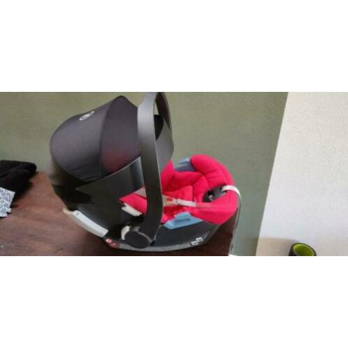 Cybex aton 5, meegroei, incl adapter kinderwagen, rood