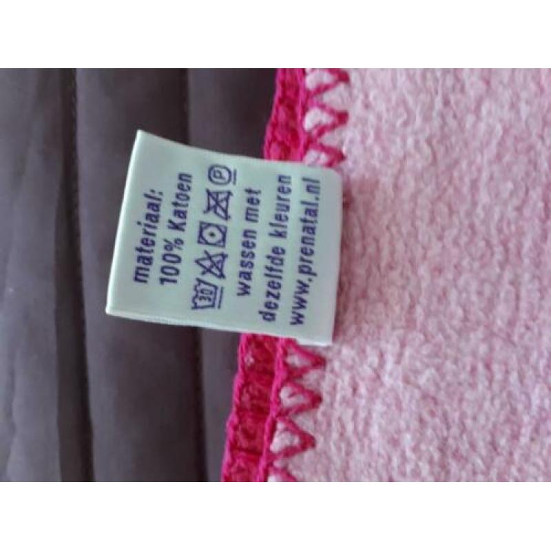 Prenatal roze deken afmeting: 160 bij 110 cm+lakentje
