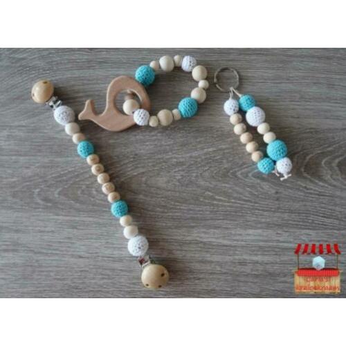Set wagenhanger en bijtring (eventueel met naam)
