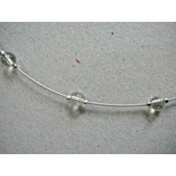 Zilver/ staal ketting 42 cm. +Bergkristal slot+div. 925zilve