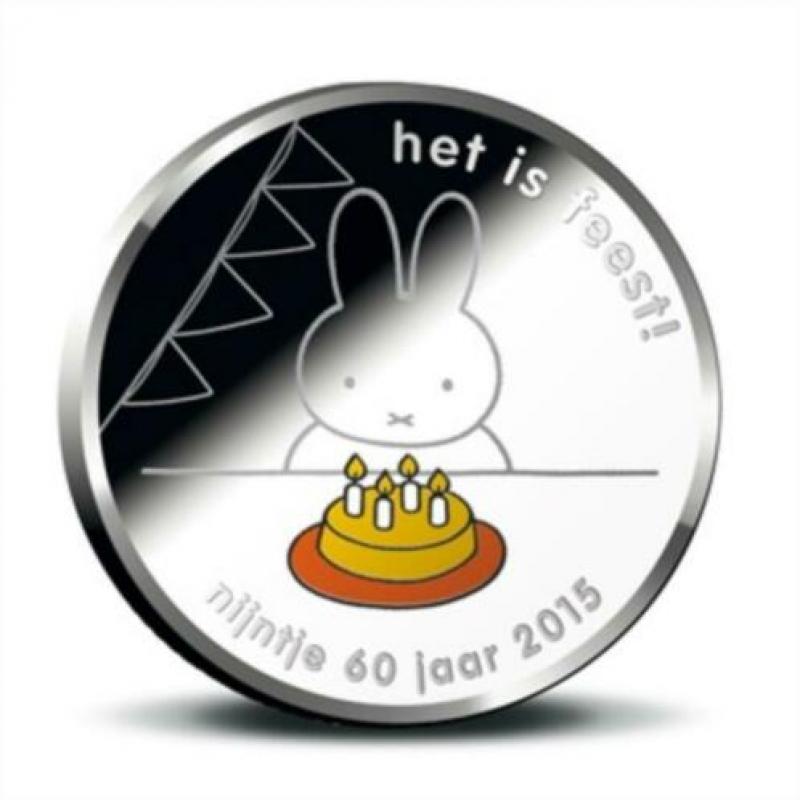 Nijntje 60 Jaar Penning BU Kwaliteit in Kleur in Coincard.