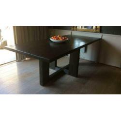 Eettafel eetkamertafel stoer robuust donkerbruin 220 x 100