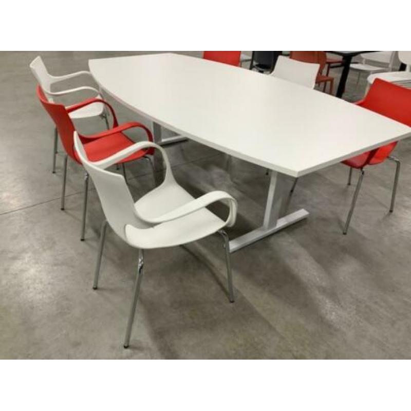 Vergadertafel Spreektafel TONMODEL 240x120cm WIT