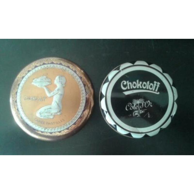 Vintage Retro 3 blikken Tjoklat Chocotoff Driessens