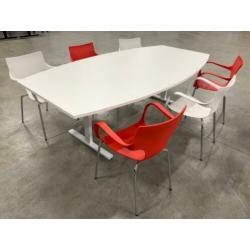 Vergadertafel Spreektafel TONMODEL 240x120cm WIT