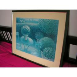 Mooi schilderij afbeelding buxus bollen in nieuwstaat.