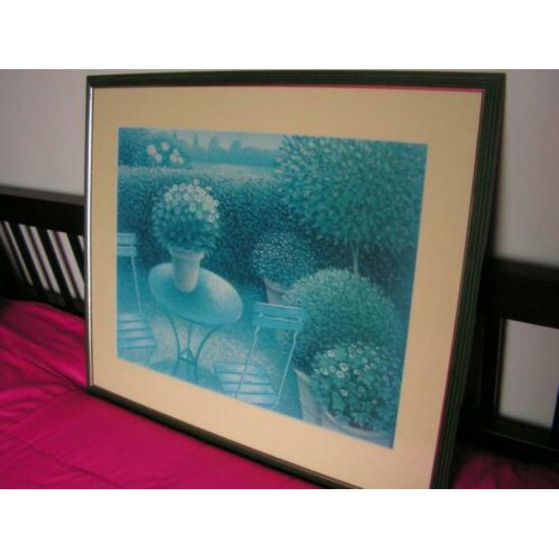 Mooi schilderij afbeelding buxus bollen in nieuwstaat.