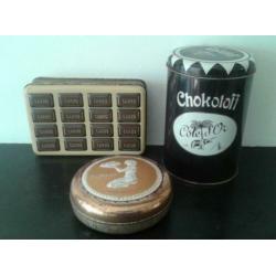 Vintage Retro 3 blikken Tjoklat Chocotoff Driessens