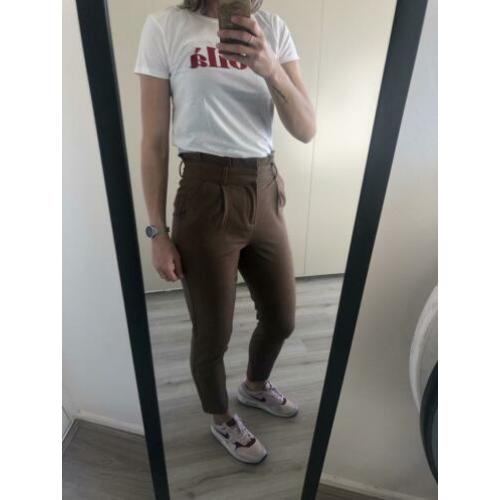 Bruine ruitjes broek maat S