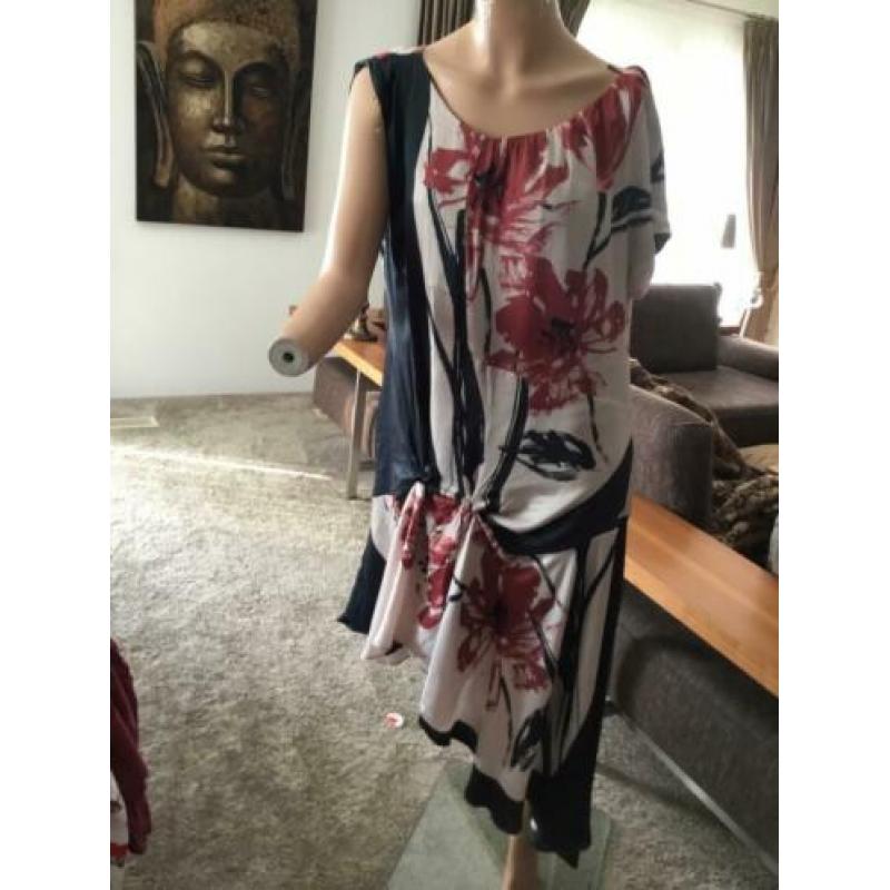 MANILLA GRACE jurk viscose en zijde maat L