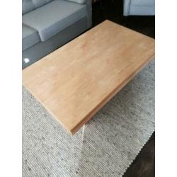 Salontafel massief teakhout onbehandeld