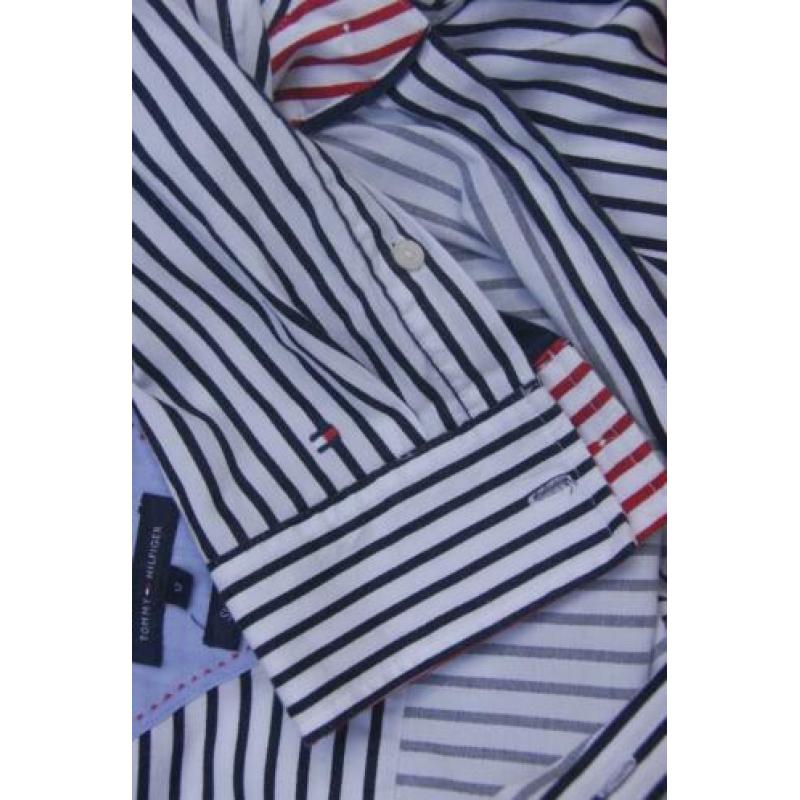 TOMMY HILFIGER blouse blauw rood wit maat 12 (L)